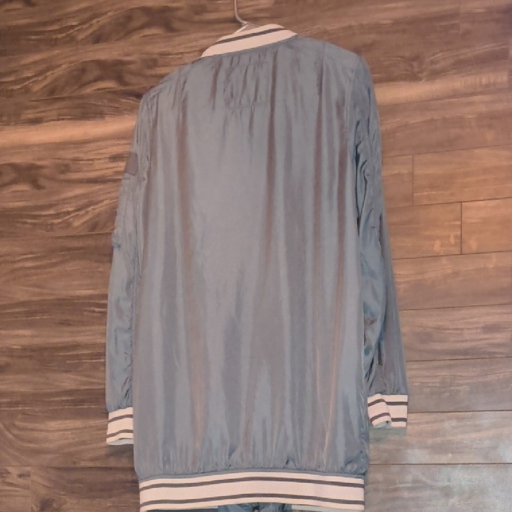 True Religion Women’s Long Bomber Jacket - Balsam Green - Size S - Picture 11 of 12